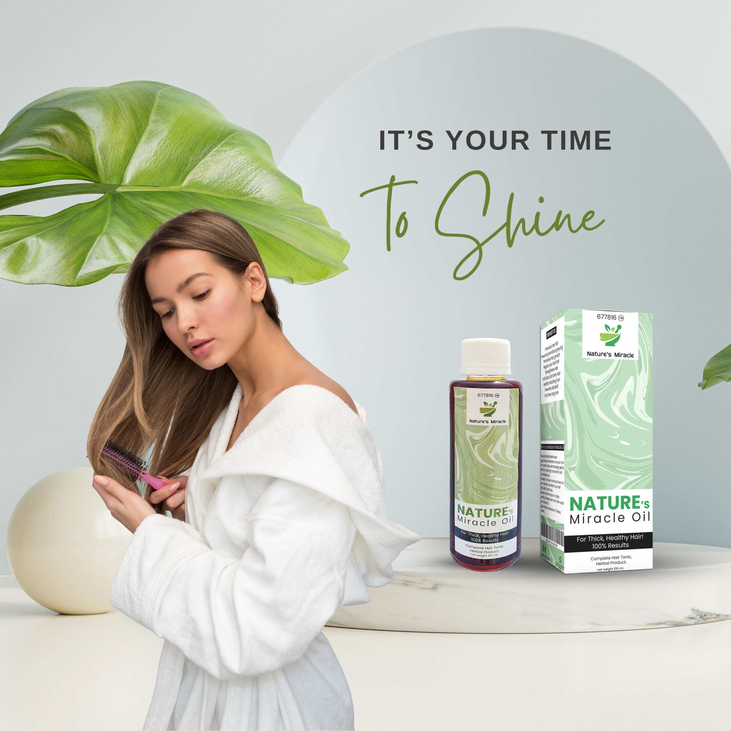 Nature’s Miracle Hair Oil secret blend nourishes your hair, prevents hair fall, and promotes healthy long hair